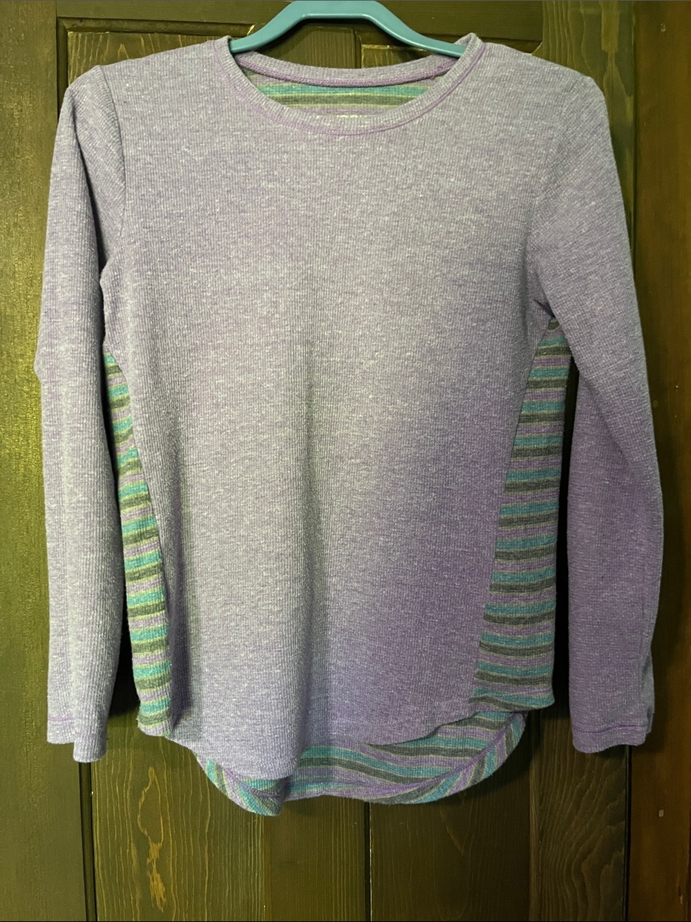 Jockey Purple Striped Thermal Long Sleeve Top